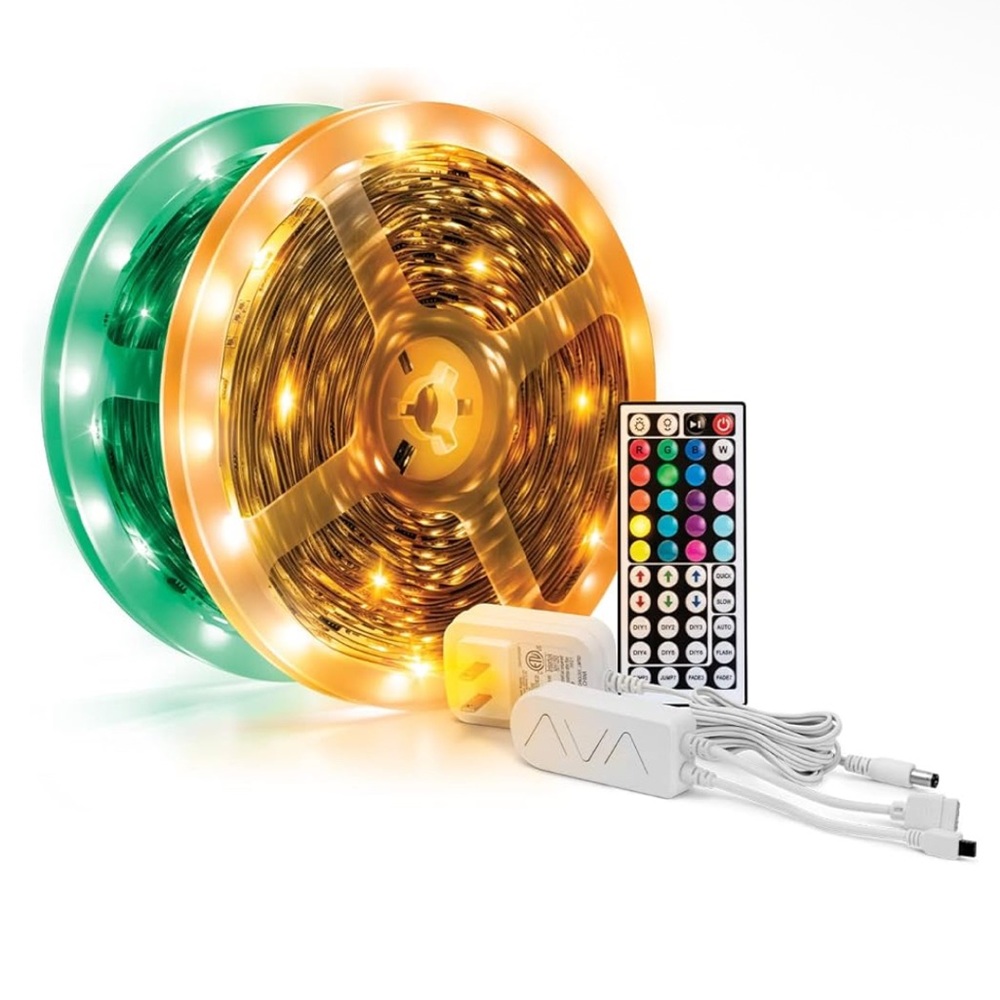 Amber Flow LED Light-Up Strips, 64ft Long Strip RGB LED Lights Remote AFLOW-64